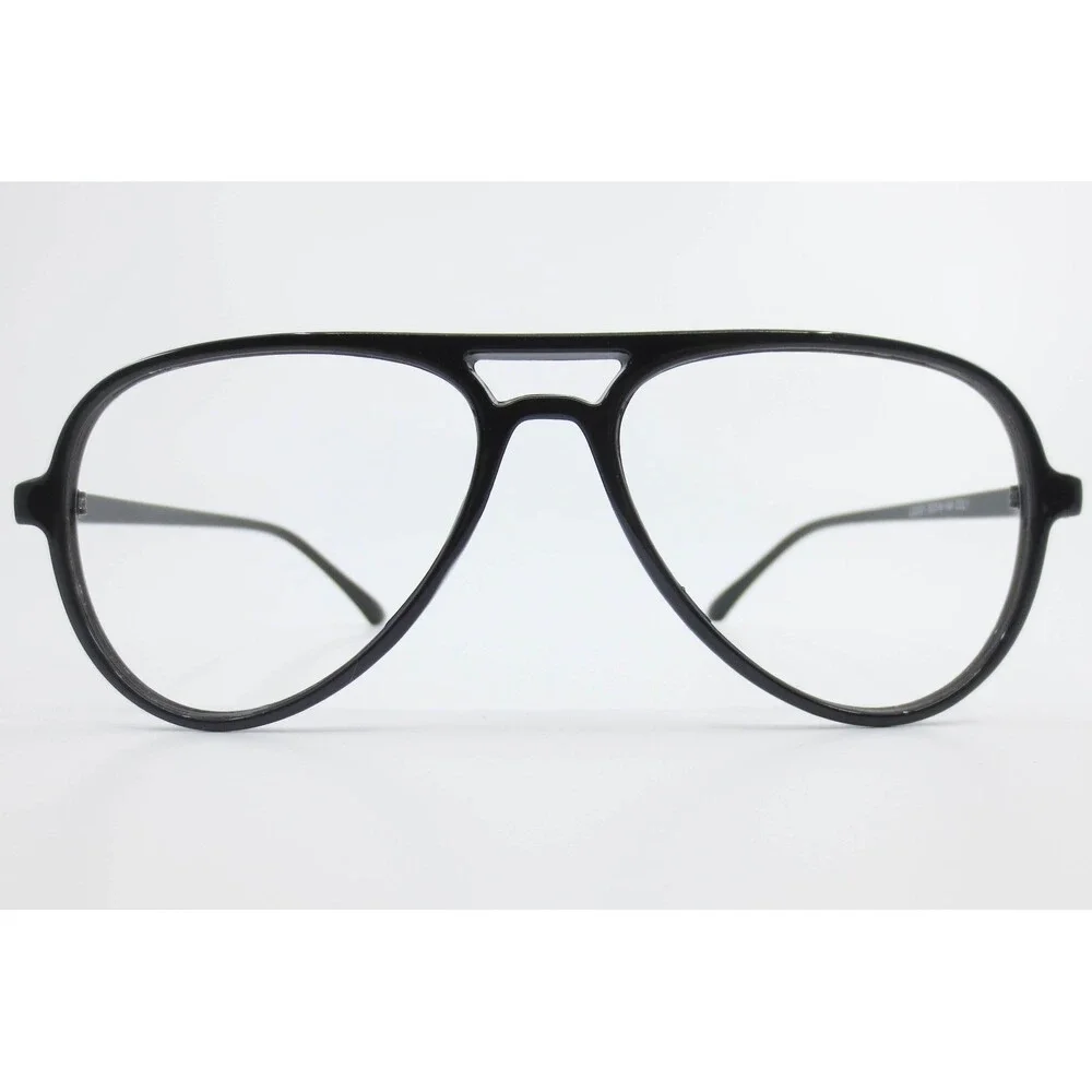 Black Aviator Eyeglass Frames Double Bridge Pilot Style LD2431 55-16-148 COL1